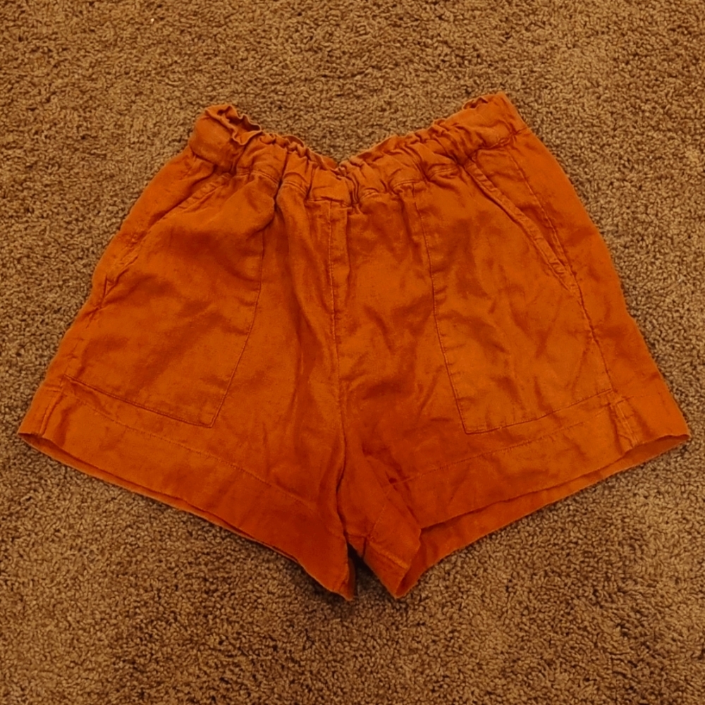 Burnt Orange Paperbag Shorts